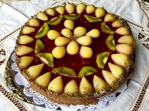 vegan cake with fruits