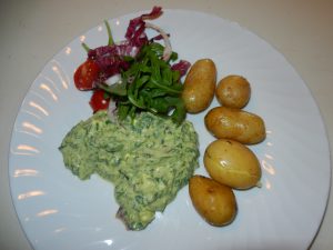 Vegan food with potatoes